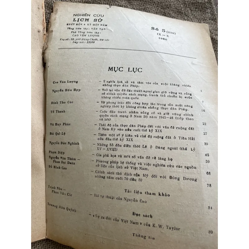 Nghiên cứu lịch sử - số 5-1986; khổ lớn  679774