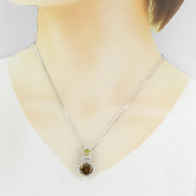 Dây chuyền Sphene PT900/K18YG/PT850 10.58CT - Hàng hiệu Chính hãng 857773