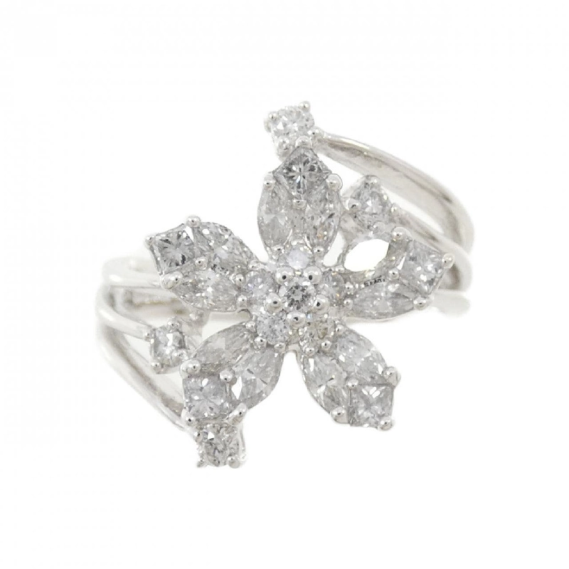 Nhẫn kim cương hoa K18WG 0.90CT 670561