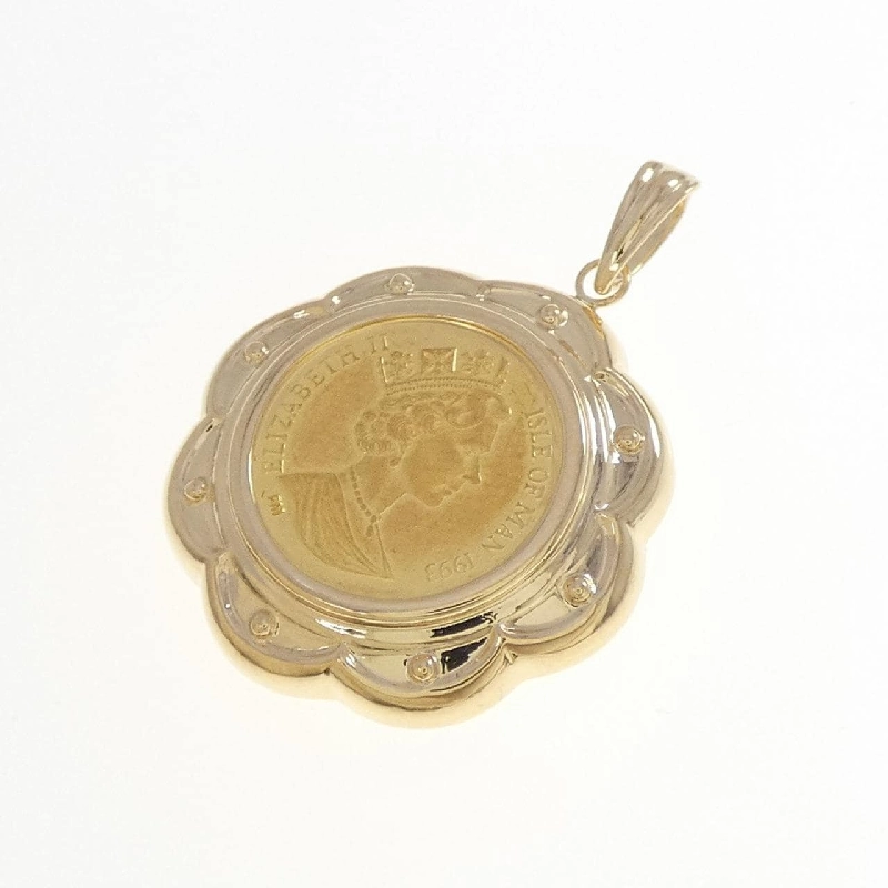 K18YG(枠) Đồng xu Mặt dây chuyền - Hàng hiệu Chính hãng 862185