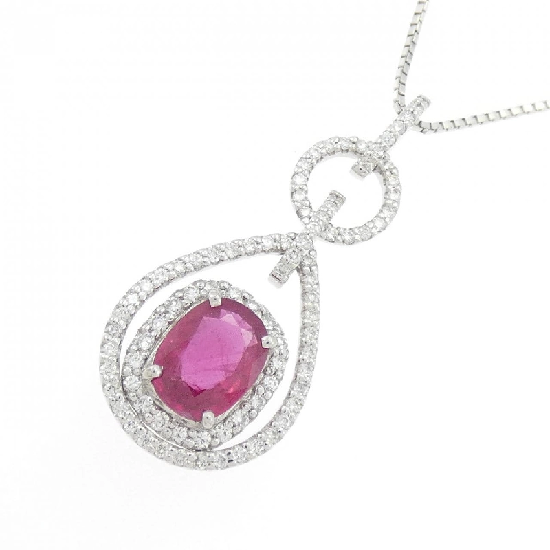 K18WG Dây chuyền ruby 1.30CT - Hàng hiệu Chính hãng 860833
