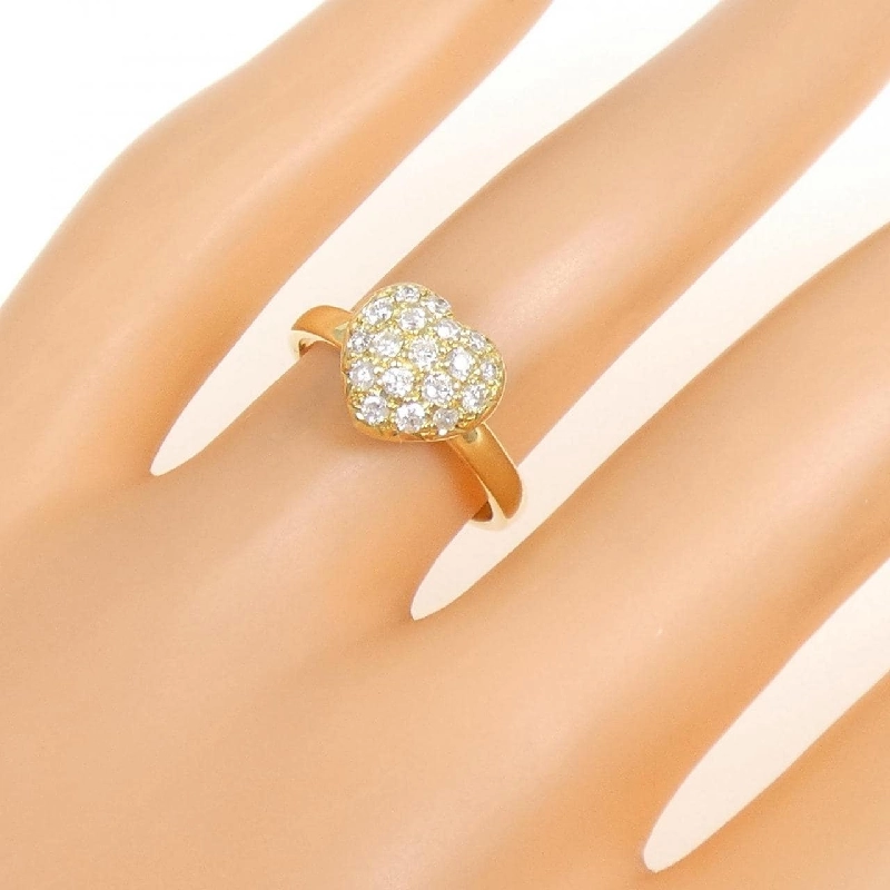 Nhẫn kim cương pavé hình trái tim K18YG 0.30CT - Hàng hiệu chính hãng 852746