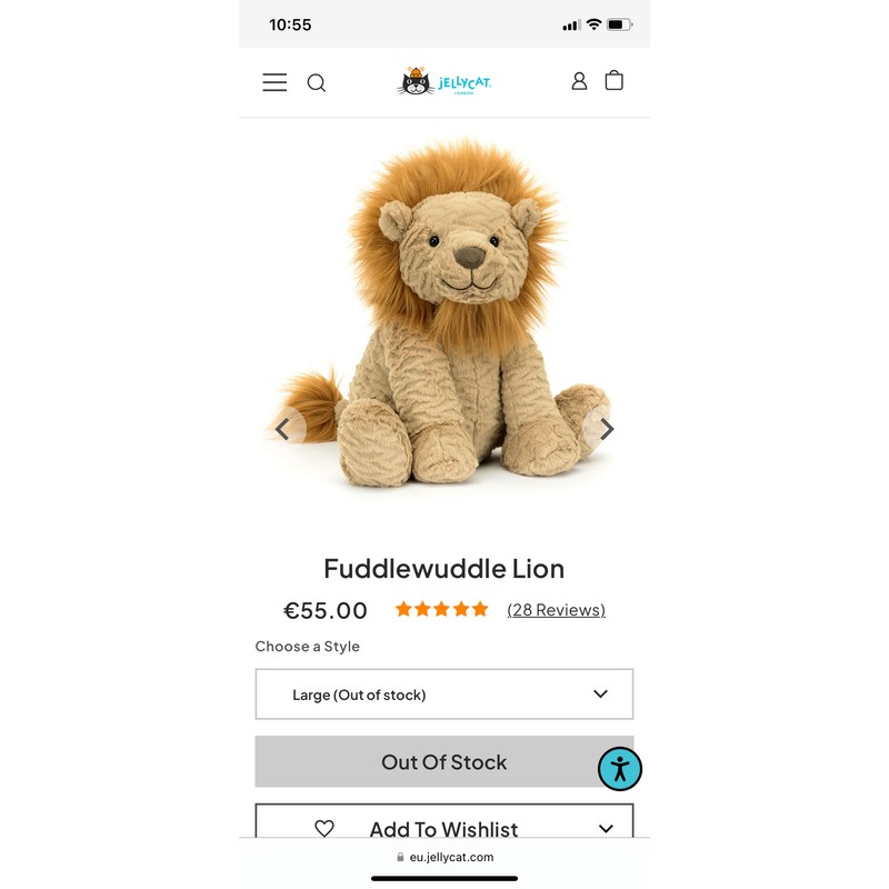 Jelly Cat Large Fuddlewuddle Lion 187612