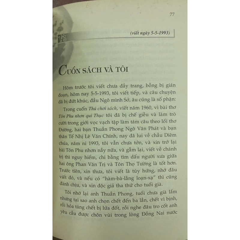 TẠP BÚT NĂM QUÝ DẬU 1993 - DI CẢO - VƯƠNG HỒNG SẾN 443327