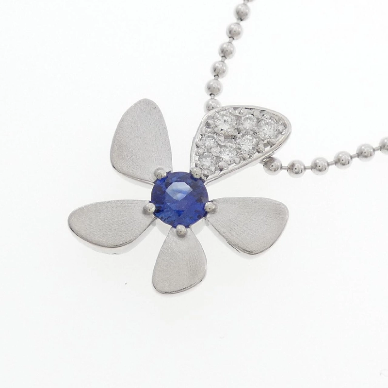 Dây chuyền Sapphire hoa PT900/PT850 0.34CT - Hàng hiệu Authentic 859630