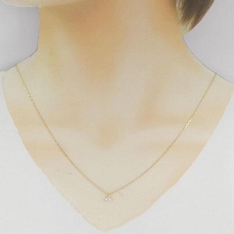 K18YG Solitaire Dây chuyền kim cương 0.15CT - Hàng hiệu Chính hãng 858344