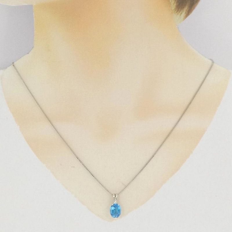 PT Blue Topaz Necklace 3.42CT - Hàng hiệu Authentic 861775