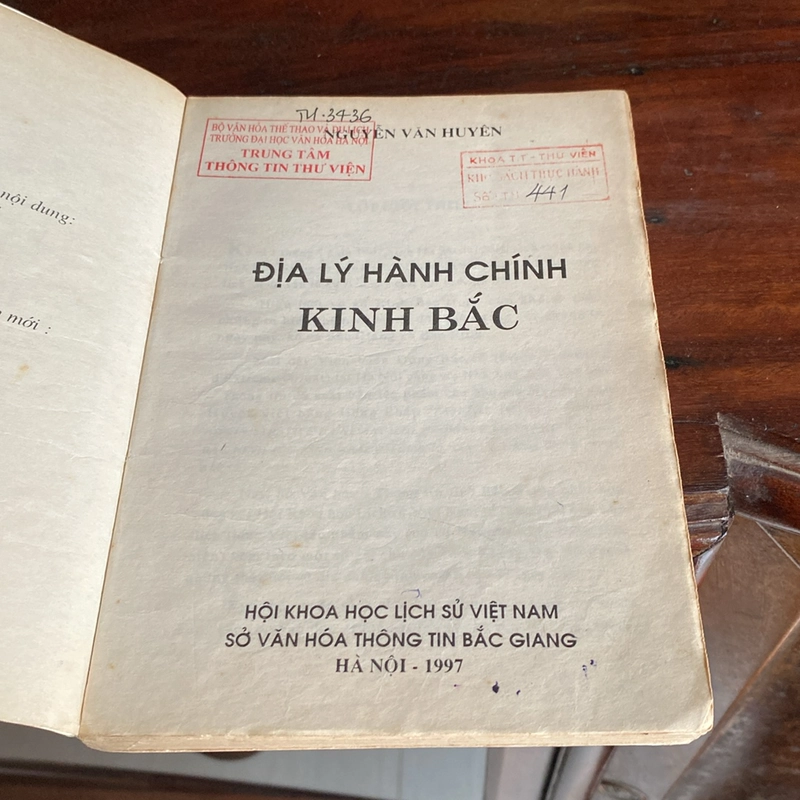 ĐỊA LÝ HÀNH CHÍNH KINH BẮC (XB 1997) 502411