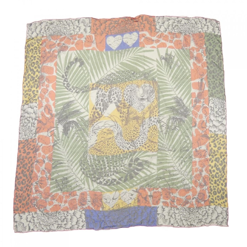 HERMES JUNGLE LOVE AU TAMPON H343946S Carré Jeune 140 Khăn choàng - Hàng hiệu Chính hãng 836440
