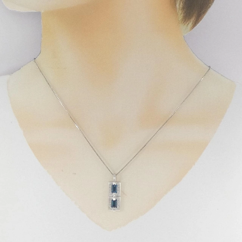 Dây chuyền Blue Topaz PT900/PT850 1.32CT - Hàng hiệu Chính hãng 858468