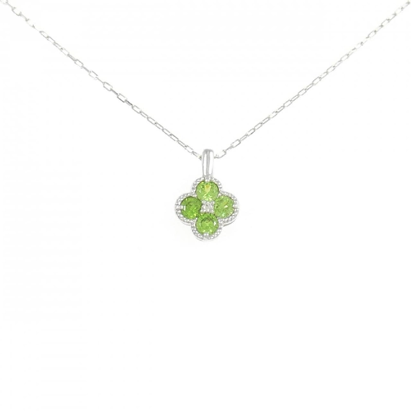 K18WG Hoa Demantoid Garnet Dây Chuyền 0.41CT - Hàng hiệu Chính hãng 861003