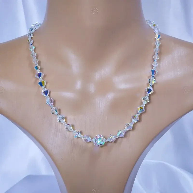 Vòng cổ pha lê thủy tinh lắp lánh siêu sang  784104