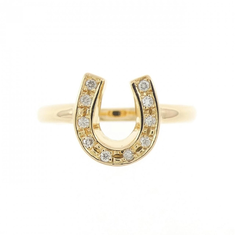 Nhẫn kim cương hình móng ngựa K18YG 667386