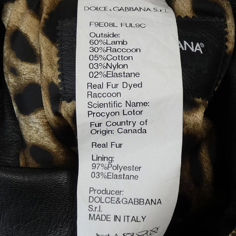 Dolce & Gabbana DOLCE&GABBANA F9E08L/FUL9C Áo khoác da - Hàng hiệu Chính hãng 814949