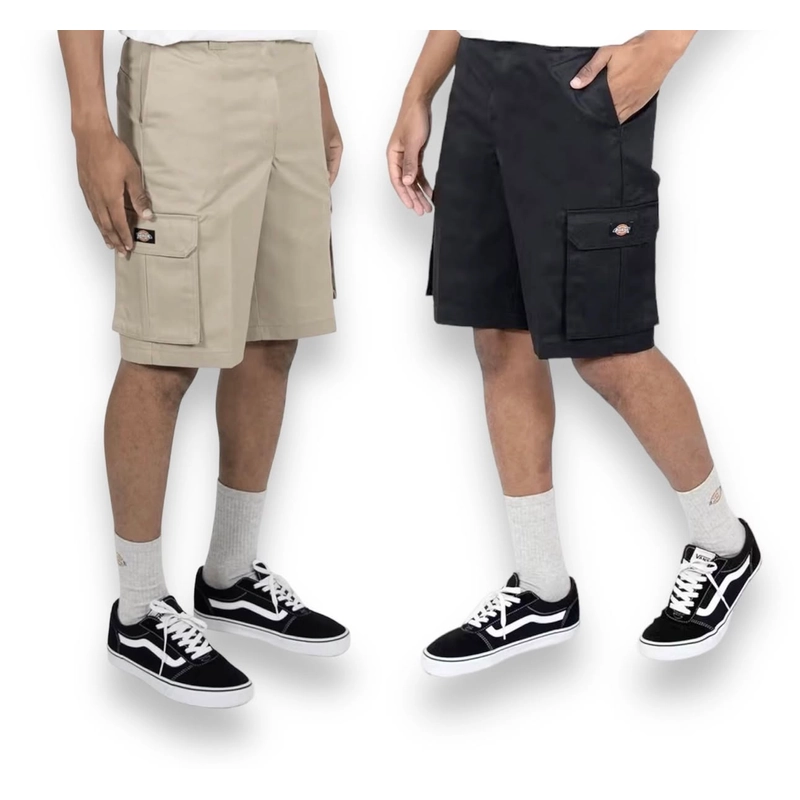 Quần short cargo Dickies ( chất liệu Kaki ) size 38 màu Đen new 99% full box 458128
