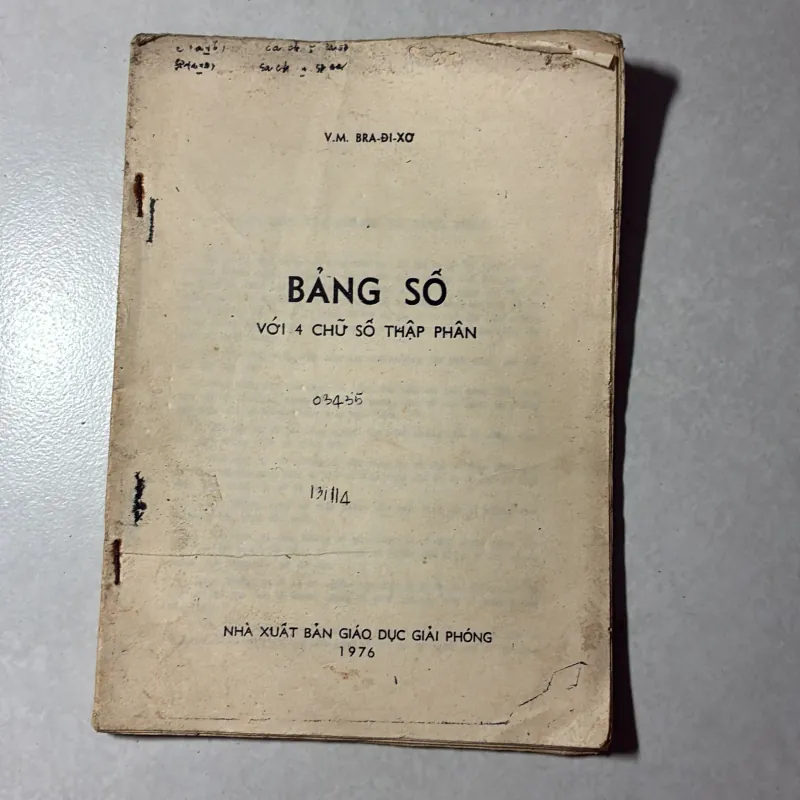 Bảng số với 4 chữ số thập phân - 1976s 797091