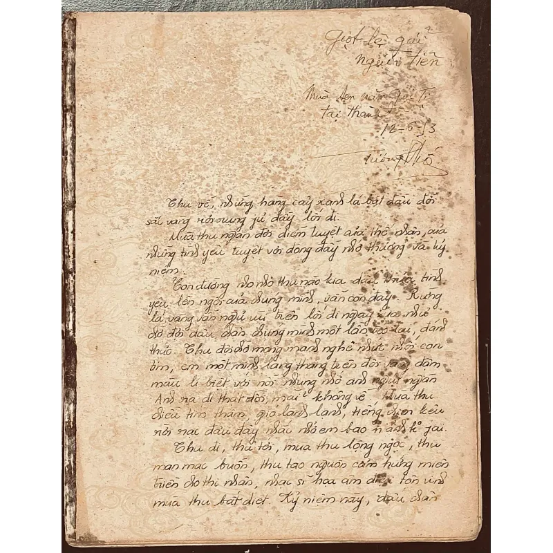 Giọt lệ thu- Tương Phố ( chữ ký, sách xưa) 1005442