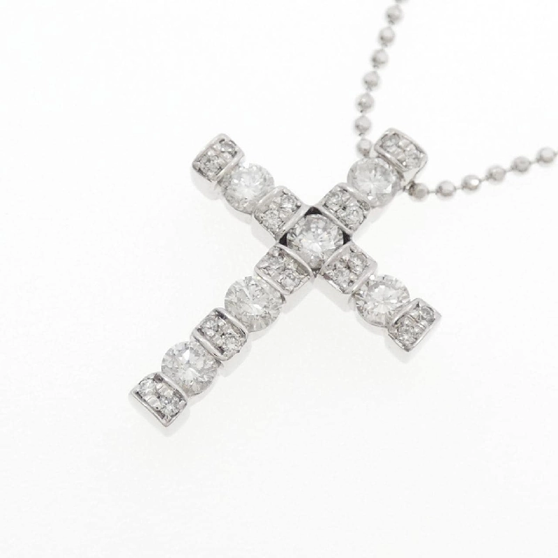 K18WG Dây chuyền kim cương chéo 0.72CT - Hàng hiệu chính hãng 859797