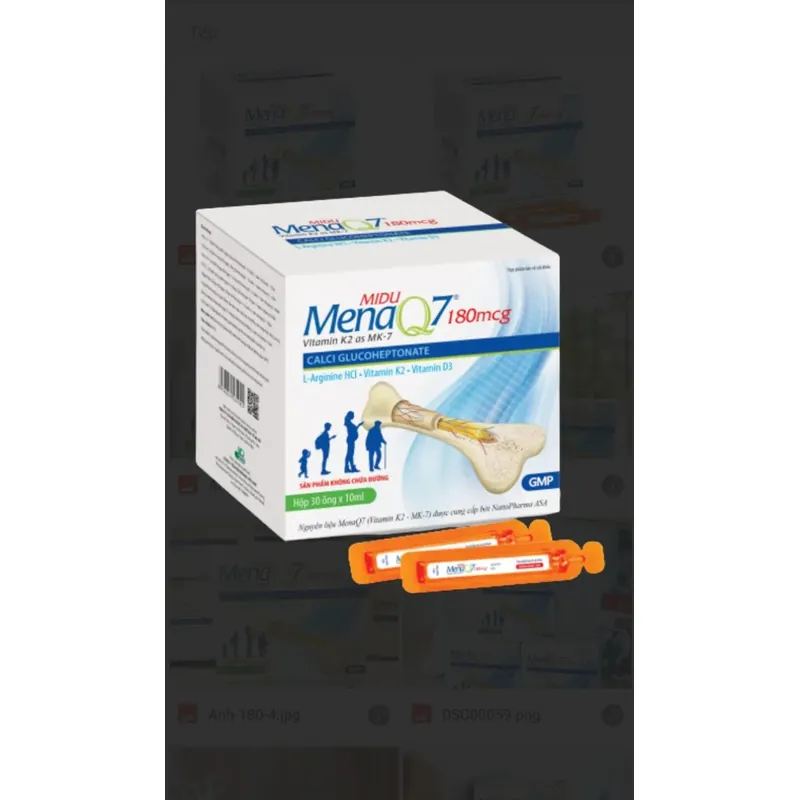 Midu MenaQ7 180mcg bổ sung canxi, Vitamin D3, Vitamin K2 dạng MenaQ7 và Arginine 723208