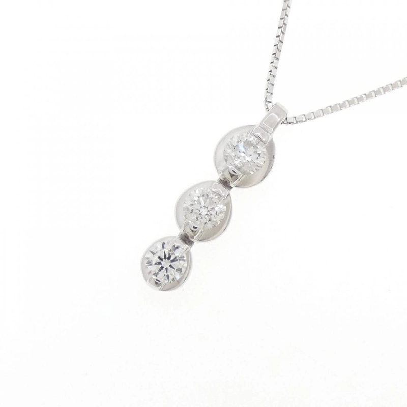 K18WG Dây chuyền kim cương ba viên 0.50CT - Hàng hiệu Chính hãng 860240