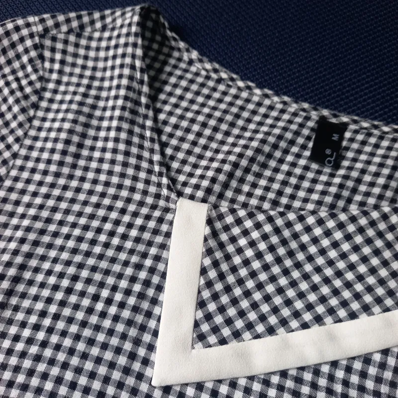 Áo sơ mi nữ kiểu size M màu tím và kẻ caro, chất liệu thô mát nhẹ Không Có Lỗi 1021133