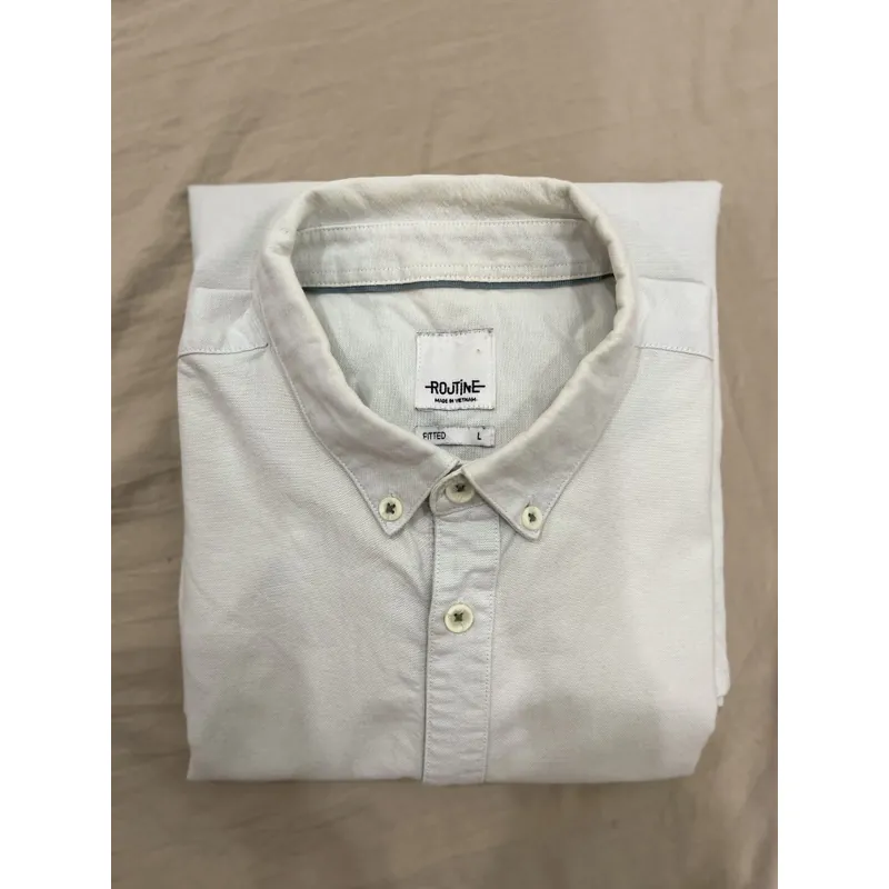 Sơ mi routine màu xanh nhạt form fitted size L 729079