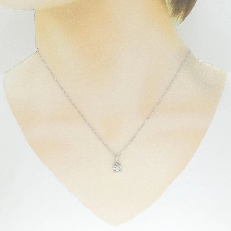 Dây chuyền kim cương 18KWG/750WG 0.10CT - Hàng hiệu Authentic 860462