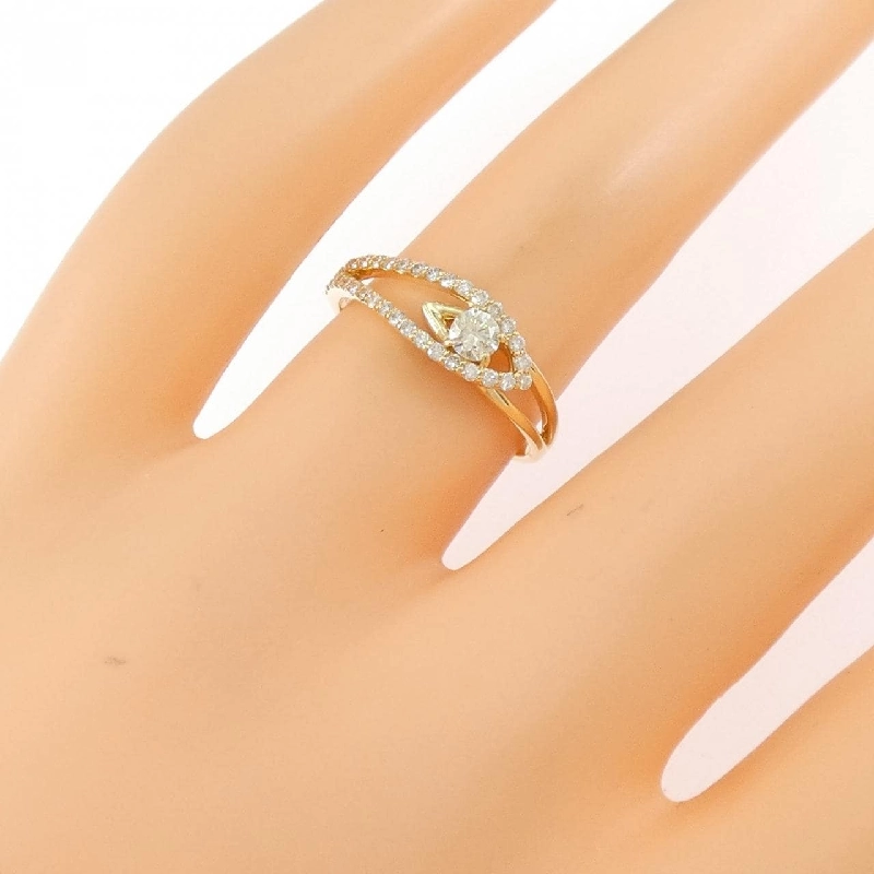 Nhẫn kim cương K18YG 0.130CT 668396