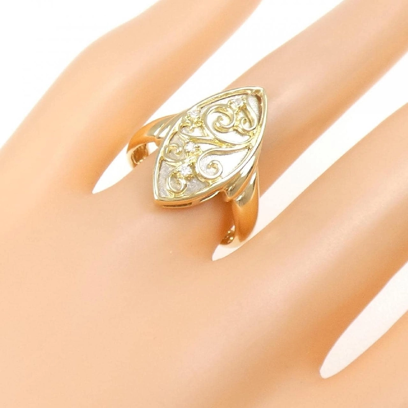 Nhẫn kim cương K18YG/PT900 0.04CT 672126