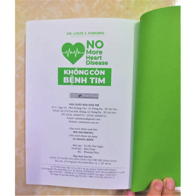 Sách: Không còn bệnh tim - DR Louis J. Ignarro 751237