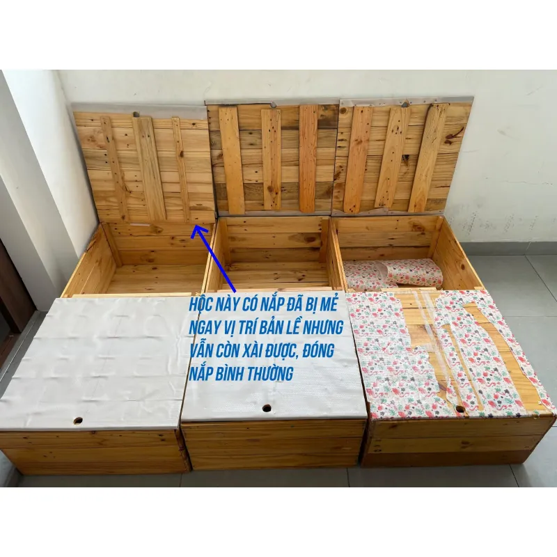 Giường kết hợp thùng để đồ - Gỗ thông pallet 1017813