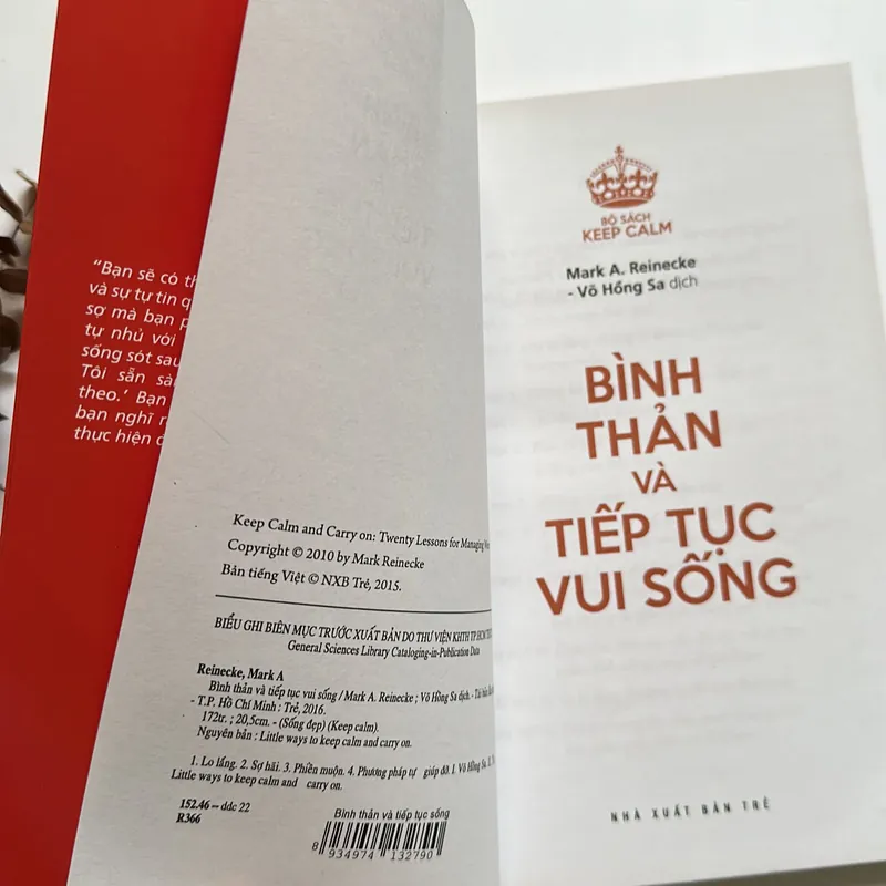 Bán sách cũ - Bình thản và tiếp tục sống (bộ sách Keep Calm) - Mark A. Reinecke 576568