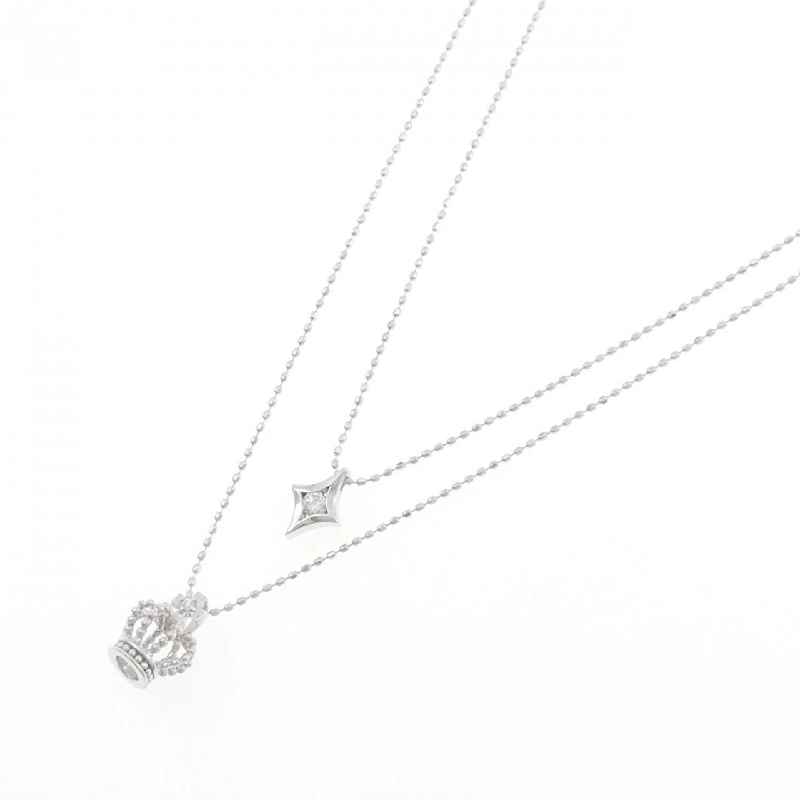 K18WG Vương miện Dây chuyền Kim cương 0.061CT - Hàng hiệu Chính hãng 857328