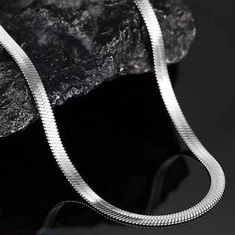 Dây chuyền nam nữ titan 4MM45CM trangsucpt sợi mì dẹp cao cấp sang trọng thép không gỉ 530552