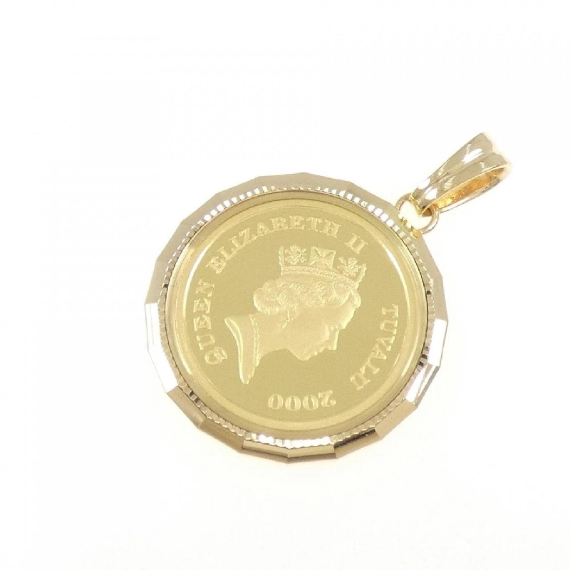 K18YG(枠) Đồng xu Mặt dây chuyền - Hàng hiệu Authentic 864148