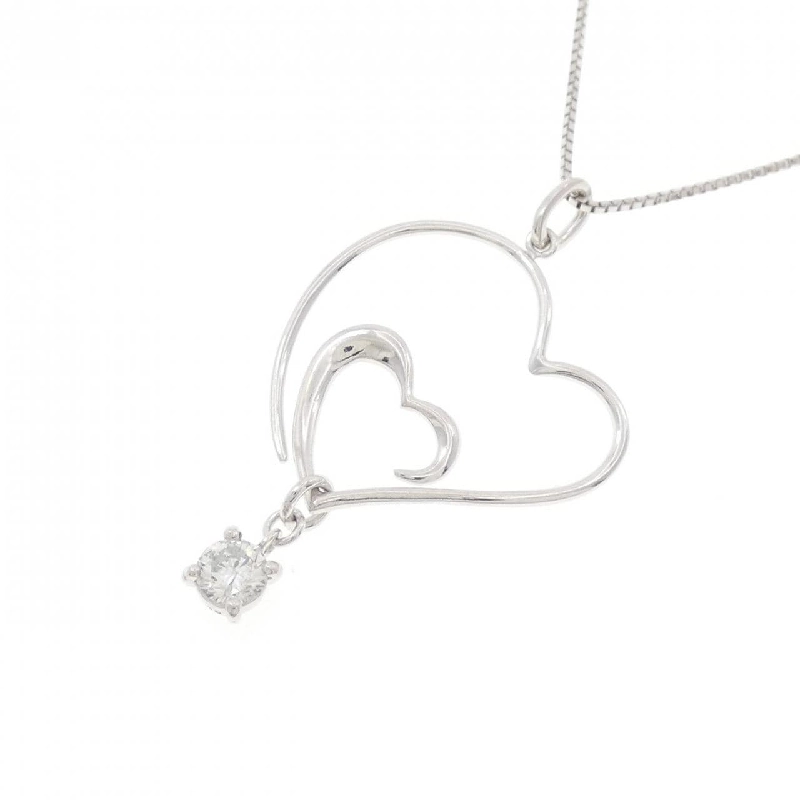 K18WG Dây chuyền kim cương hình trái tim 0.18CT - Hàng hiệu Chính hãng 863274
