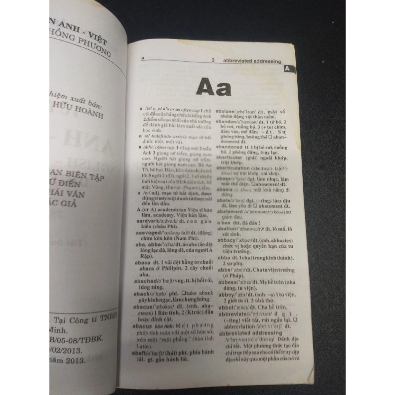 Từ điển Anh Việt 75.000 từ năm 2013 mới 80% ố vàng ẩm HCM2902 913471
