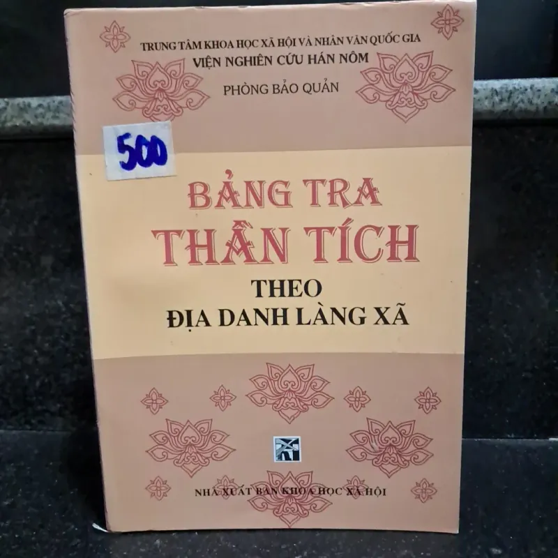 Bảng tra thần tích theo địa danh làng xã 1000909