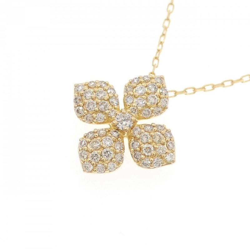 K18YG Hoa Pave Kim Cương Dây Chuyền 0.27CT - Hàng hiệu Chính hãng 847365