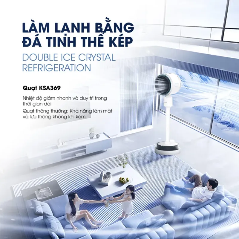 Quạt điều hòa thông minh KSA369 KALITE màu trắng chính hãng mới 100% 572026