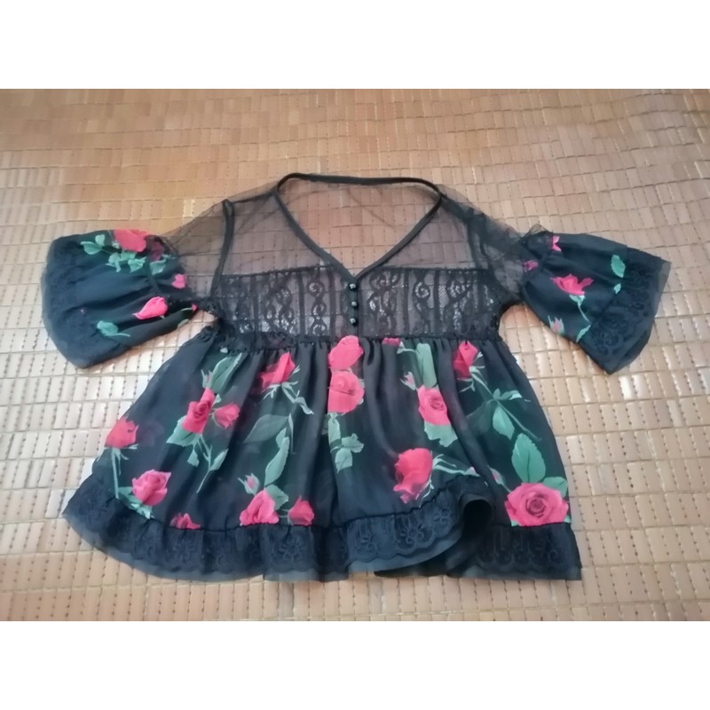 Áo babydoll voan hoa 183221