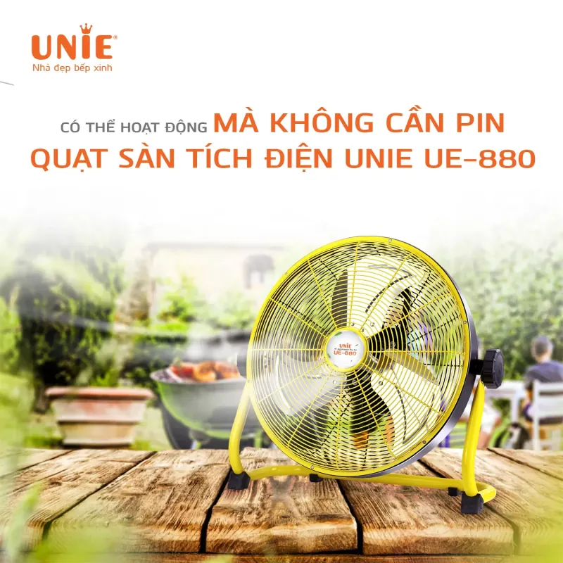 ⚡ UNIE UE-880 – Quạt sàn tích điện mạnh mẽ, pin bền lâu, tiện lợi di động 787286