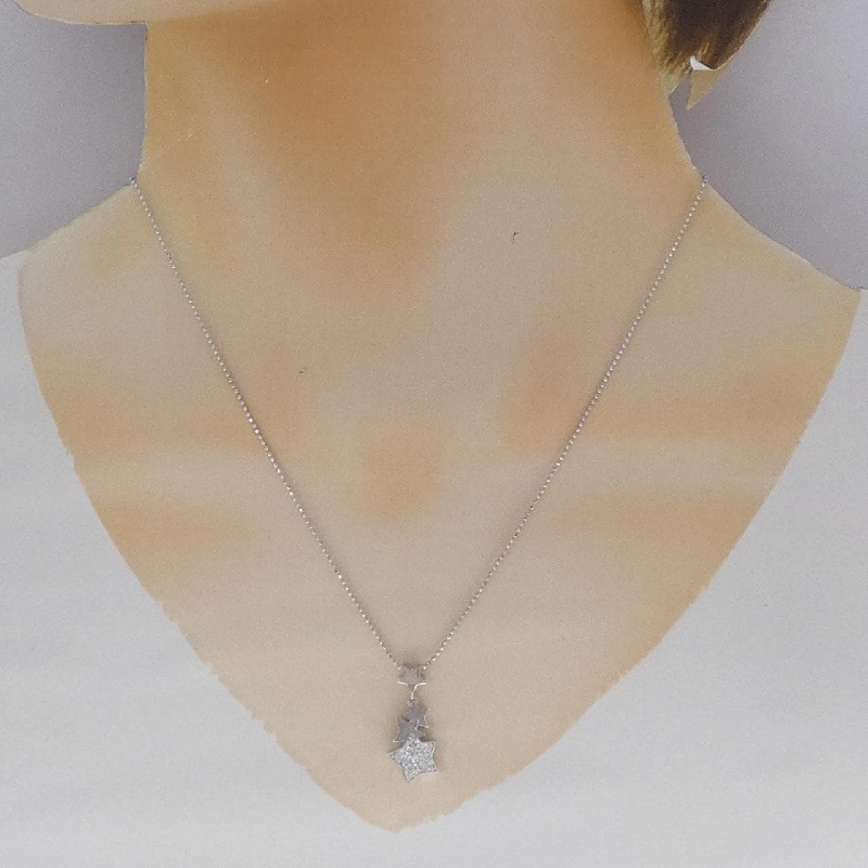 K14WG/585WG Ngôi sao Cubic Necklace - Hàng hiệu Chính hãng 863732