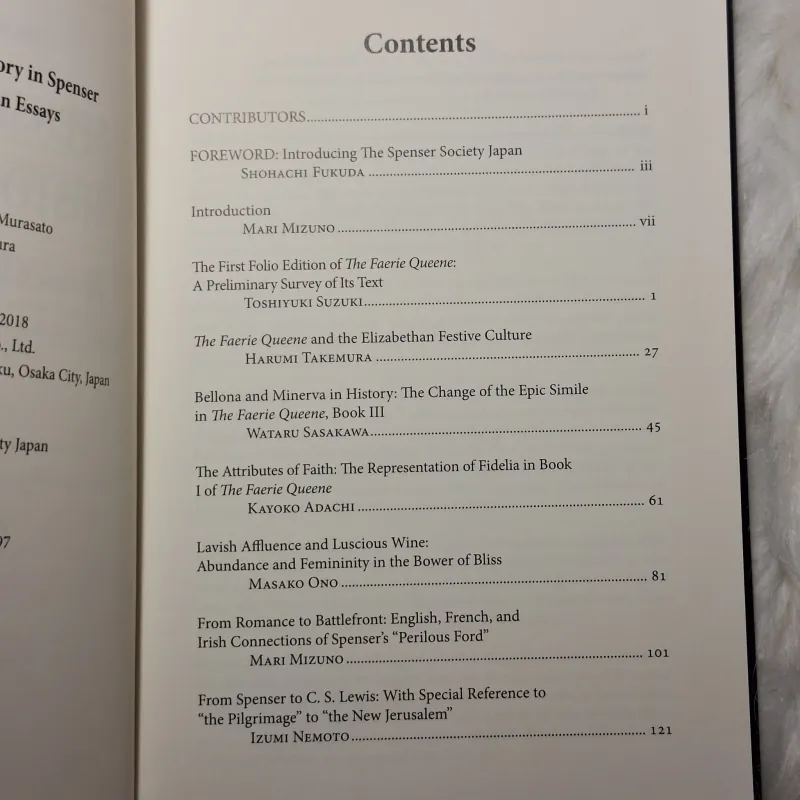 SPENSER in History, HISTORY in Spenser Spenser Society Japan Essays 783243