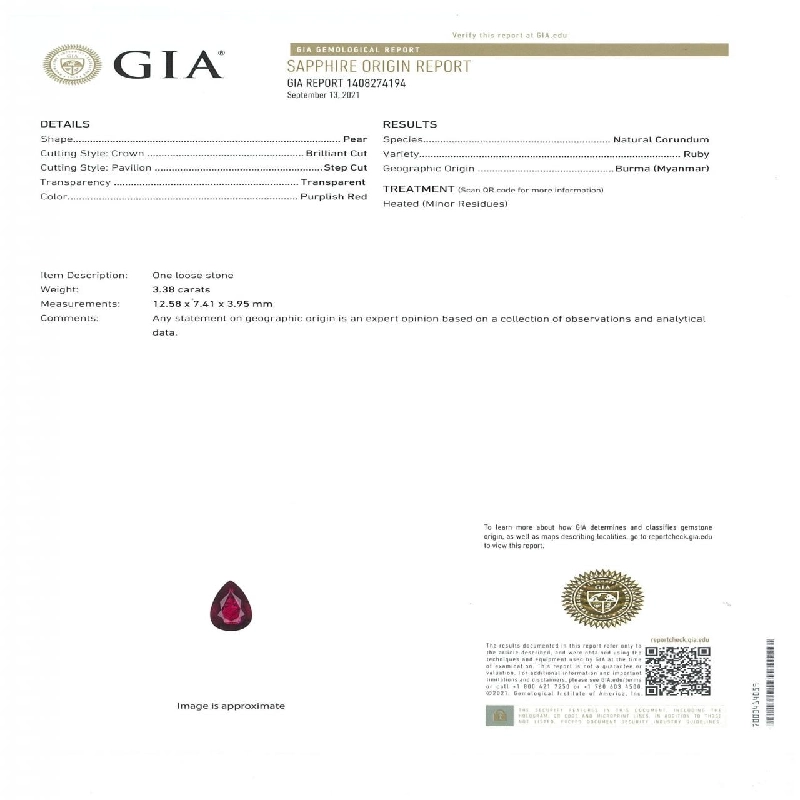 Nhẫn ruby PT900 3.38CT xuất xứ từ Myanmar 671448