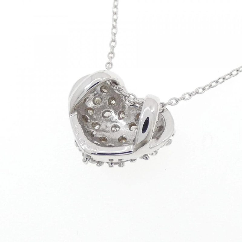 K18WG Pave Heart Diamond Necklace 0.5CT - Hàng hiệu Authentic 861701