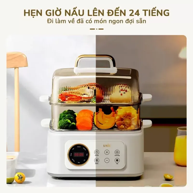 Nồi lẩu hấp đa năng UNIE UE668 10L màu trắng chính hãng mới 100% 593142