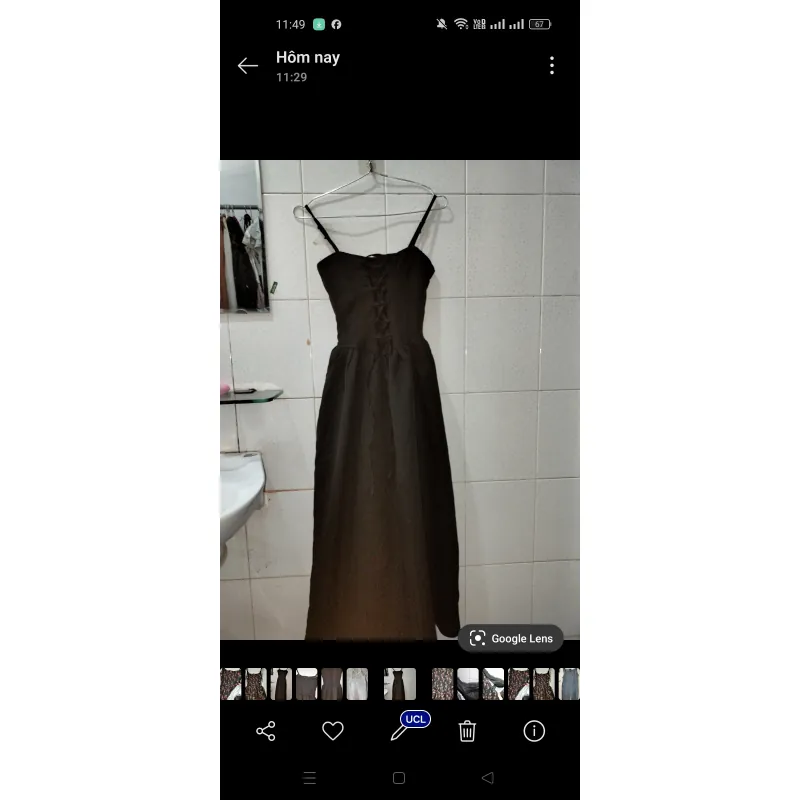 Váy đen dài đan chéo trước ngực ôm body size S mét 6 mặc đẹp freeship 1025785