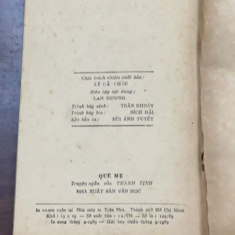 Quê mẹ tác giả Thanh Tịnh - Tôi đi học - Thanh Tịnh - xuất bản 1983 563057