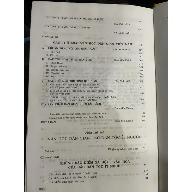 Văn học dân gian Việt Nam  - ĐINH GIA KHÁNH ,  CHU XUAN DIỆN - VÕ QUANG NHƠN- 840 trang  737839